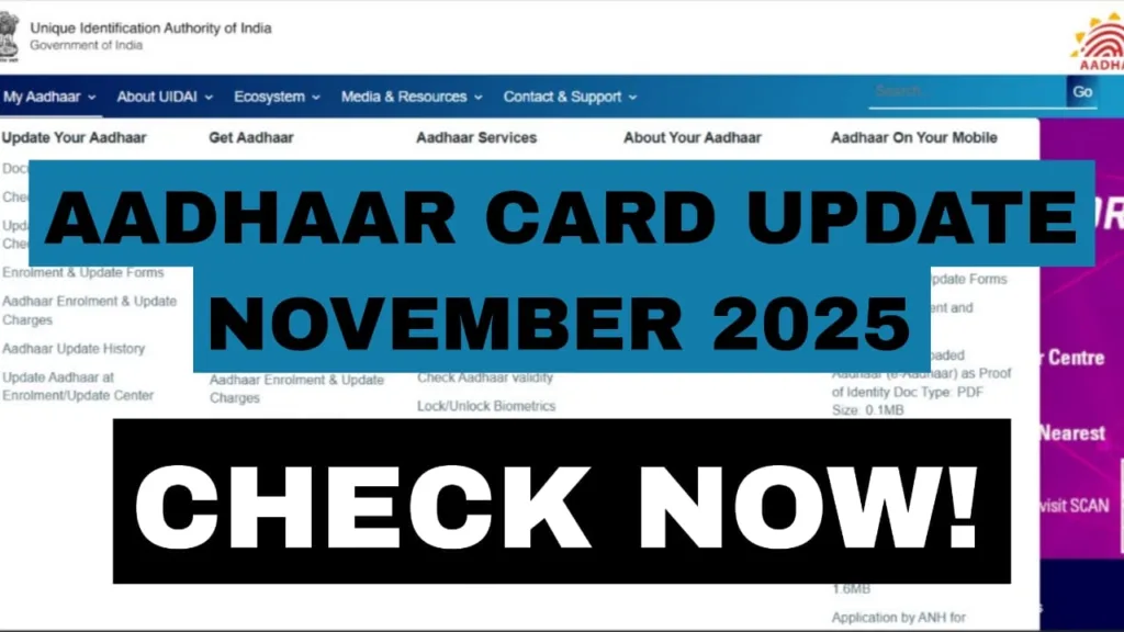 Aadhaar Card Update November 2025