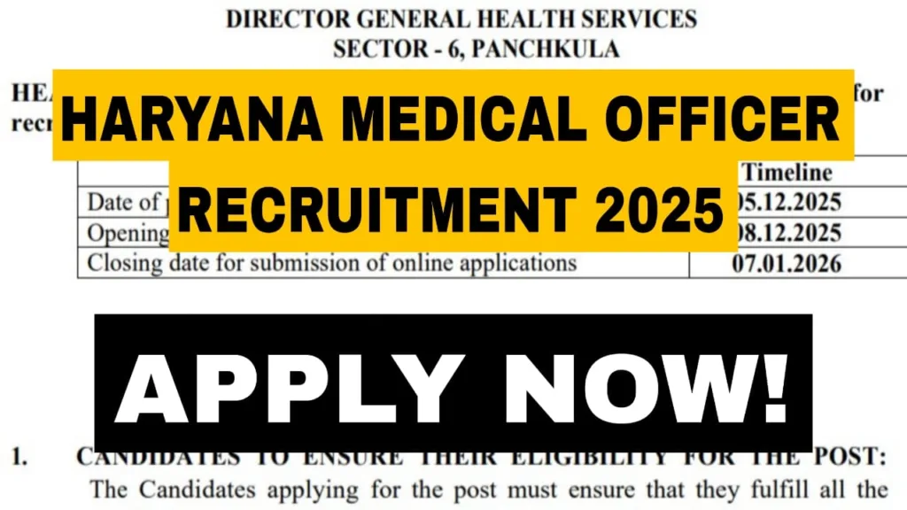 Haryana Medical Officer Recruitment 2025