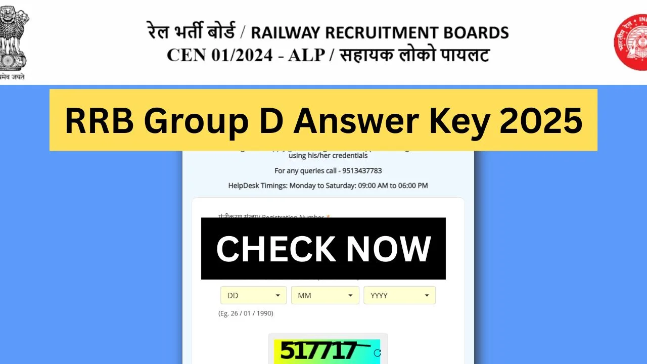 RRB Group D Answer Key 2025