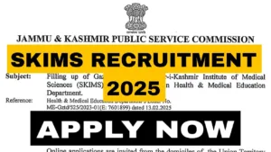 SKIMS Recruitment 2025