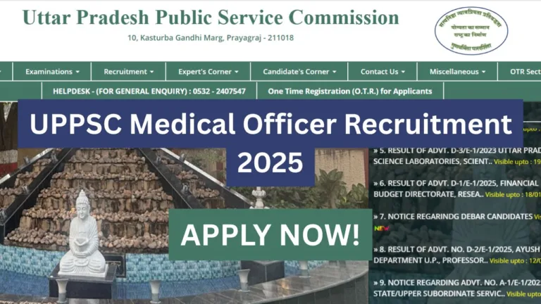 UPPSC Medical Officer Recruitment 2025